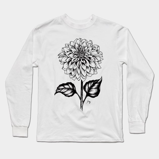 Dahlia Long Sleeve T-Shirt by Akbaly